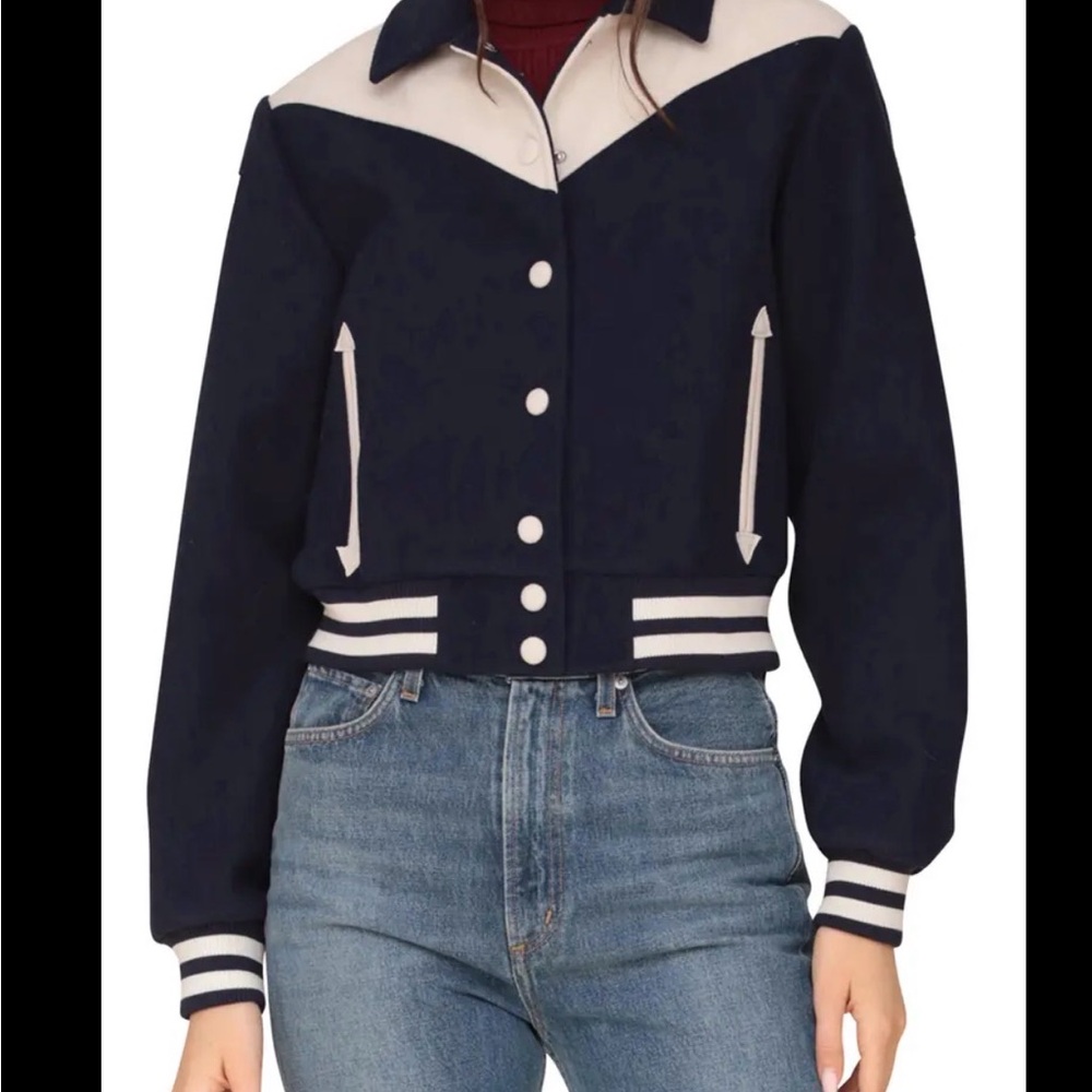 Avec Les Filles navy bomber jacket XS - Picture 3 of 5